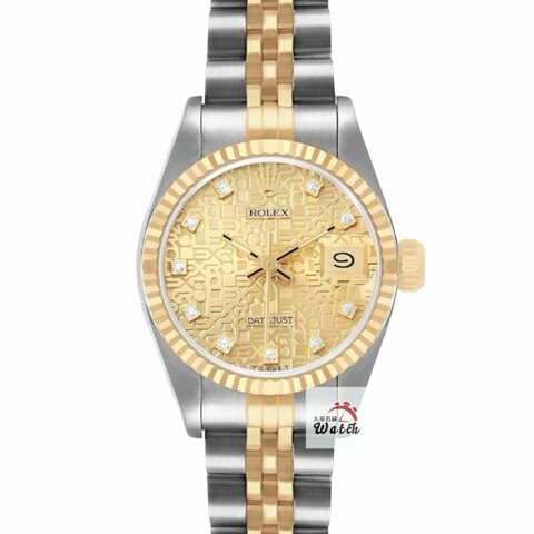 【大眾名錶】ROLEX 勞力士 69173 Datejust 半金女錶 紀念金十鑽面盤 台灣AD 大眾名錶B1226