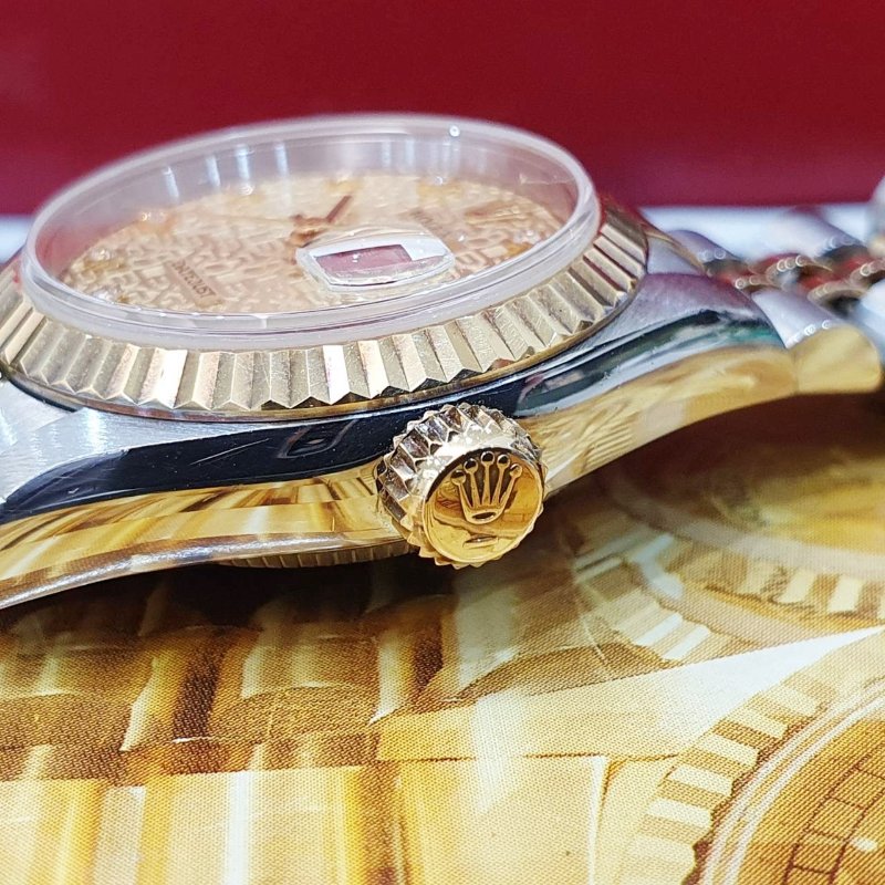 【大眾名錶】ROLEX 勞力士 69173 Datejust 半金女錶 紀念金十鑽面盤 台灣AD 大眾名錶B1226-5