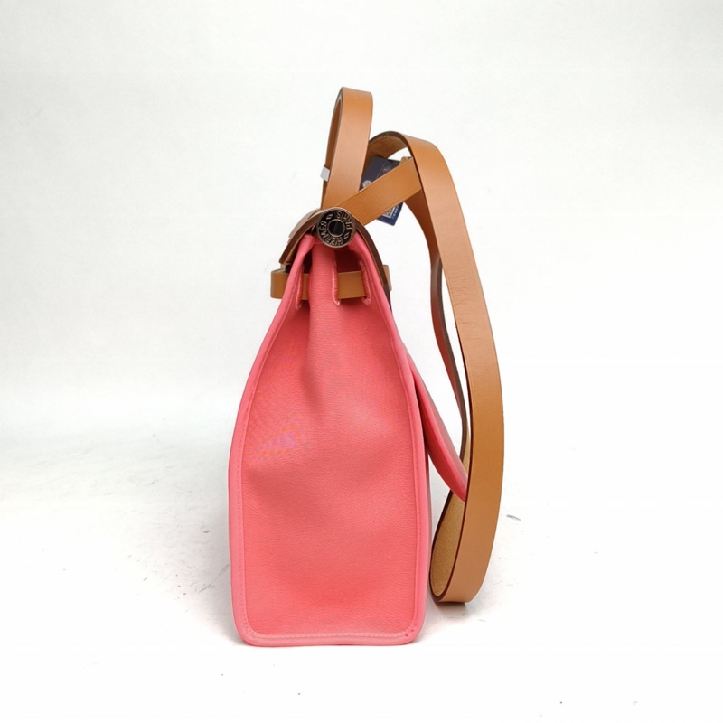 HERMES Herbag31新唇膏粉帆布/牛皮A刻銀扣-1
