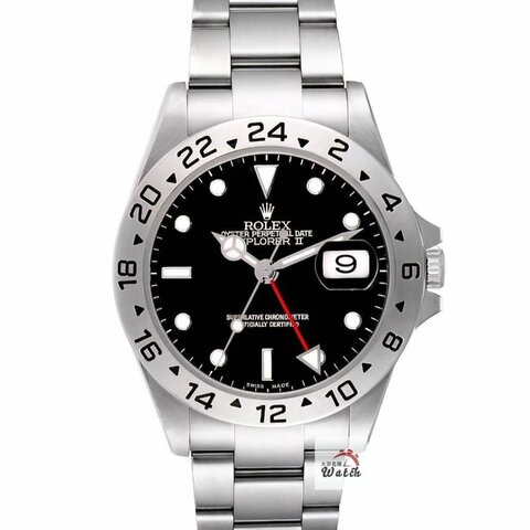 【大眾名錶】ROLEX 勞力士 16570 Explorer ll 探險家二號 黑面紅針 2002/04全配 台灣AD 大眾名錶B1227