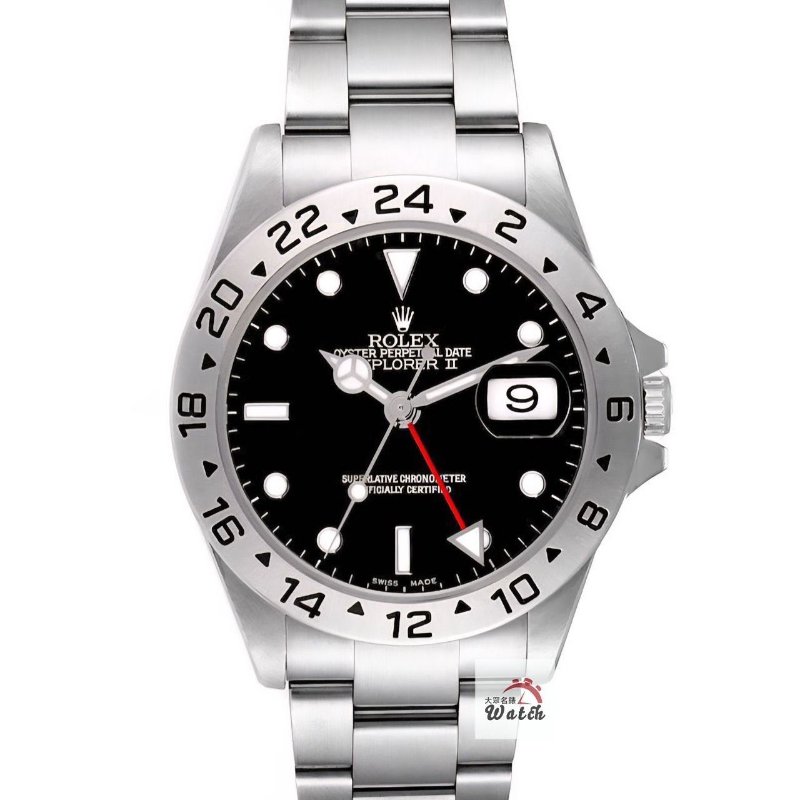 【大眾名錶】ROLEX 勞力士 16570 Explorer ll 探險家二號 黑面紅針 2002/04全配 台灣AD 大眾名錶B1227-0