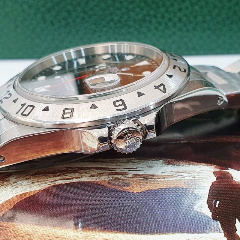 【大眾名錶】ROLEX 勞力士 16570 Explorer ll 探險家二號 黑面紅針 2002/04全配 台灣AD 大眾名錶B1227-5