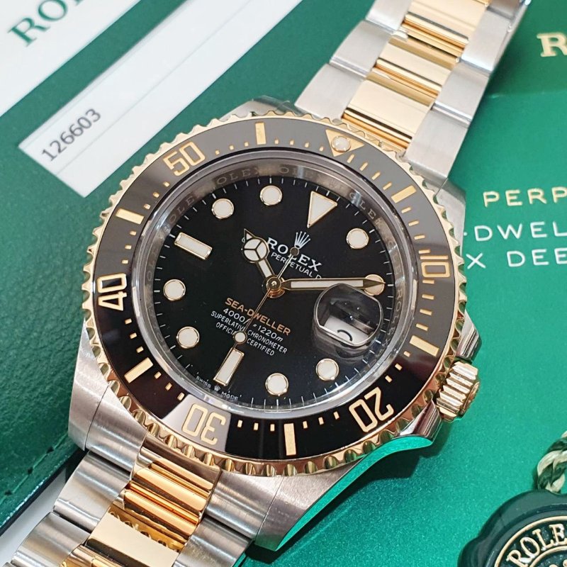 【大眾名錶】 ROLEX 勞力士 126603 Sea-Dweller 2019/06卡 單金海使 排氦氣閥 大眾名錶B1228-8