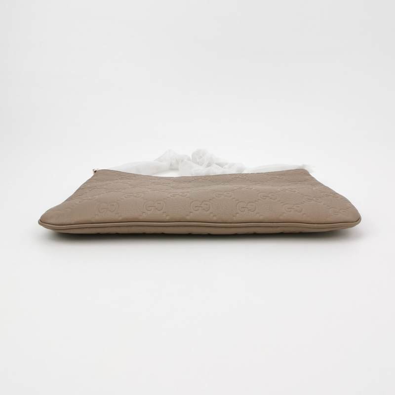 Gucci GG Emblem小號牛皮純色老花壓紋斜挎 包單肩包-5