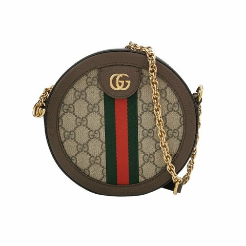 Gucci Ophidia迷你牛皮帆布GG老花條紋雙G斜 挎包肩背包