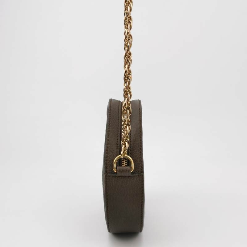 Gucci Ophidia迷你牛皮帆布GG老花條紋雙G斜 挎包肩背包-2