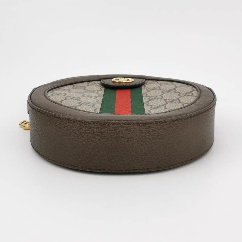 Gucci Ophidia迷你牛皮帆布GG老花條紋雙G斜 挎包肩背包-5