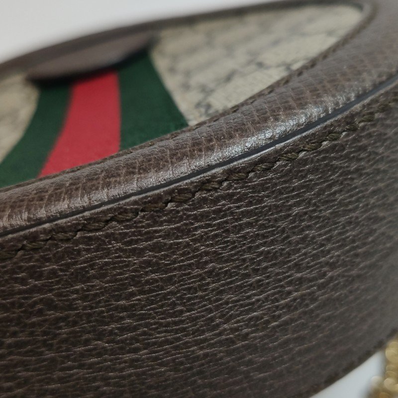 Gucci Ophidia迷你牛皮帆布GG老花條紋雙G斜 挎包肩背包-15