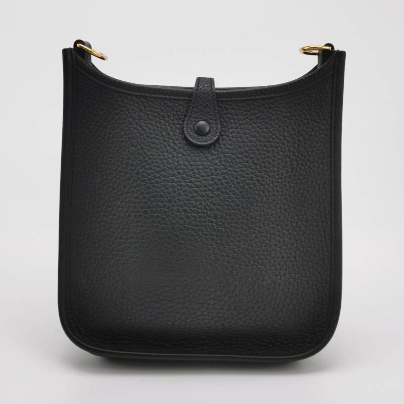 Hermes Evelyne 16鏤空肩背包Clemence(TC)牛皮金扣89黑色D刻-4