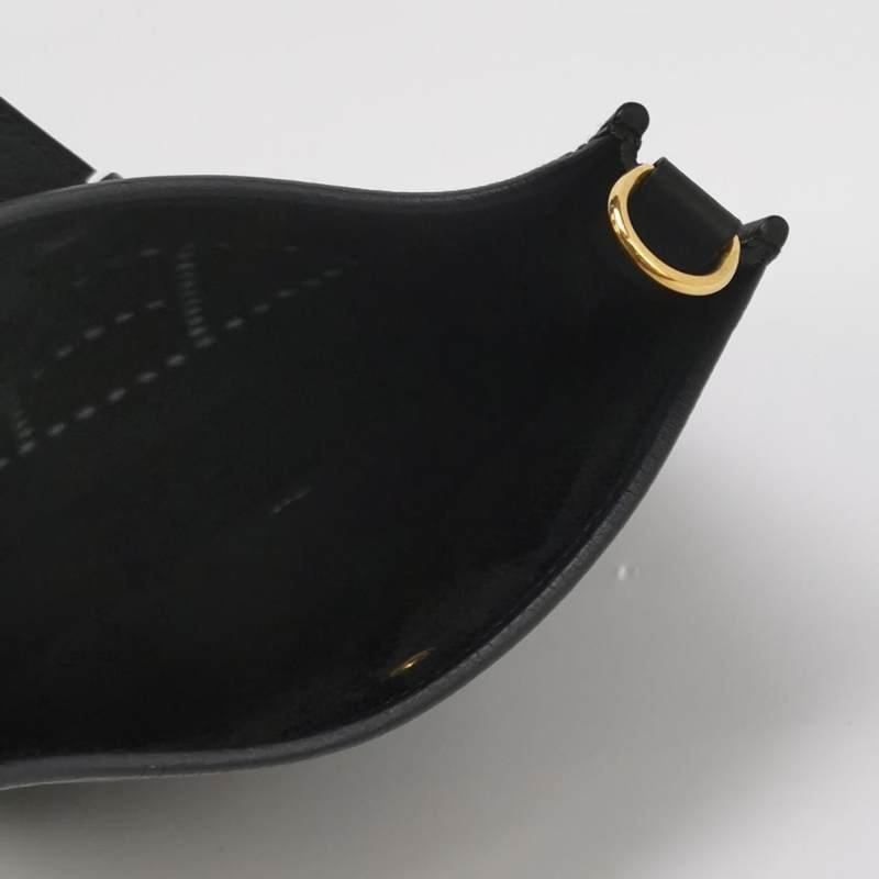 Hermes Evelyne 16鏤空肩背包Clemence(TC)牛皮金扣89黑色D刻-6