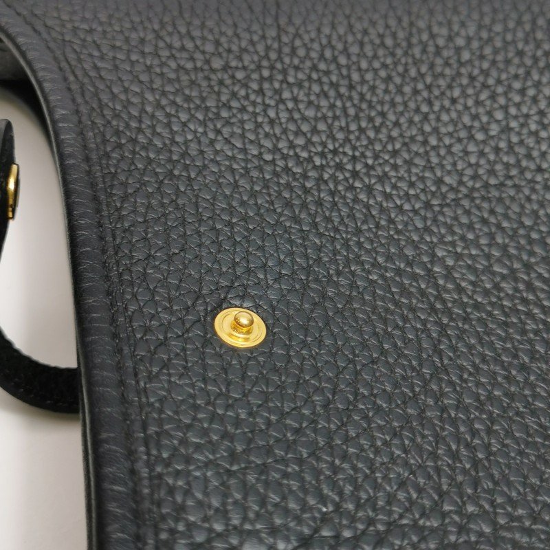 Hermes Evelyne 16鏤空肩背包Clemence(TC)牛皮金扣89黑色D刻-11