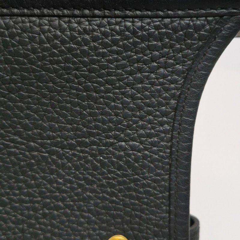 Hermes Evelyne 16鏤空肩背包Clemence(TC)牛皮金扣89黑色D刻-17