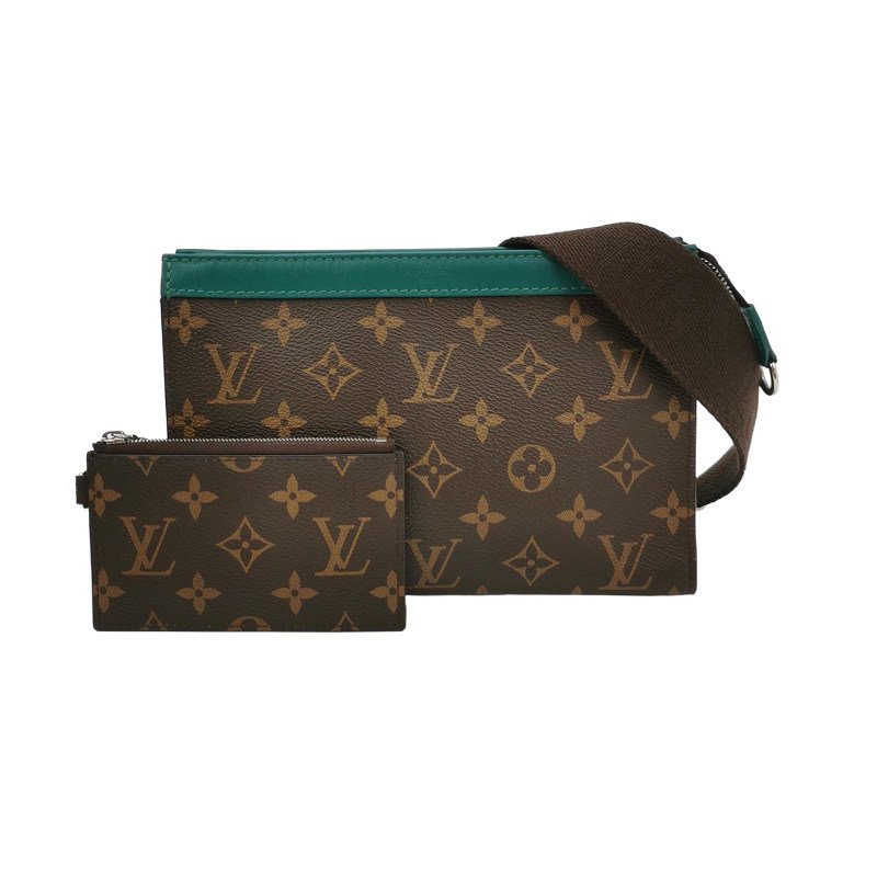 Louis Vuitton (LV) Gaston Wearable Wallet牛皮拼 色老花子母包斜背包單肩包晶片款-0