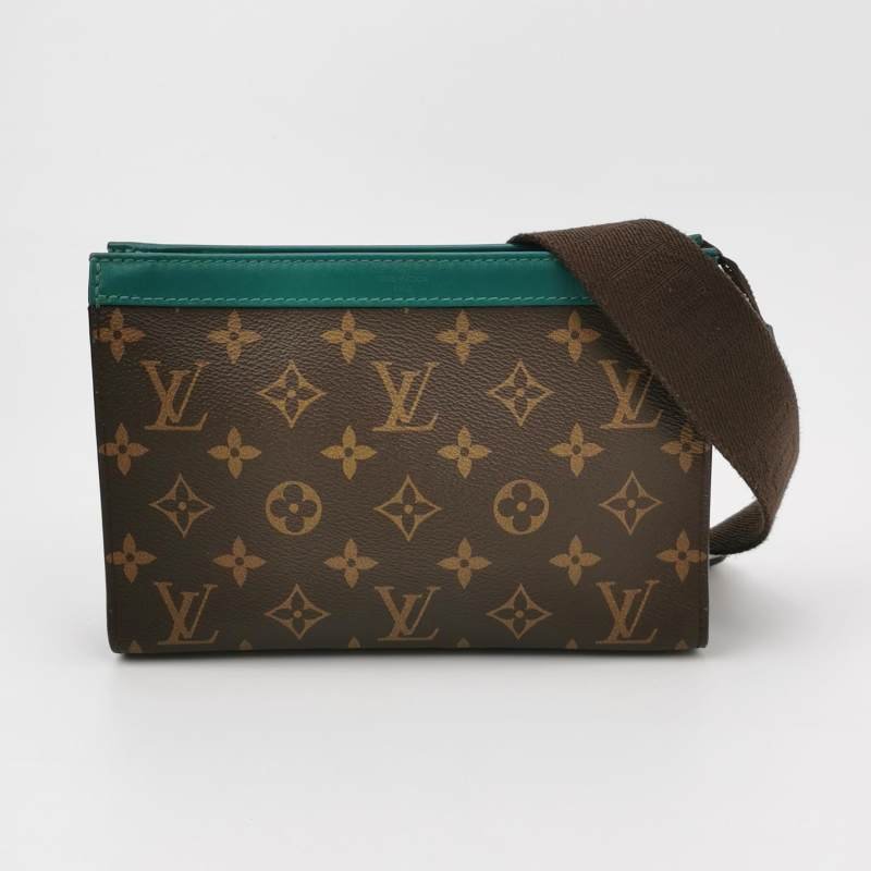 Louis Vuitton (LV) Gaston Wearable Wallet牛皮拼 色老花子母包斜背包單肩包晶片款-7