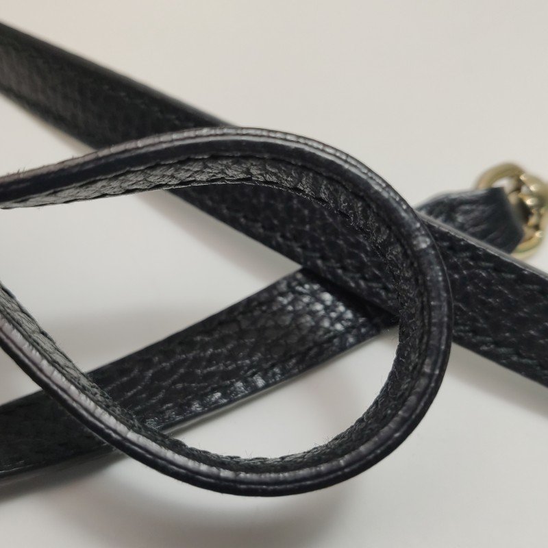 Gucci牛皮純色雙G吊飾斜背包單肩包-23