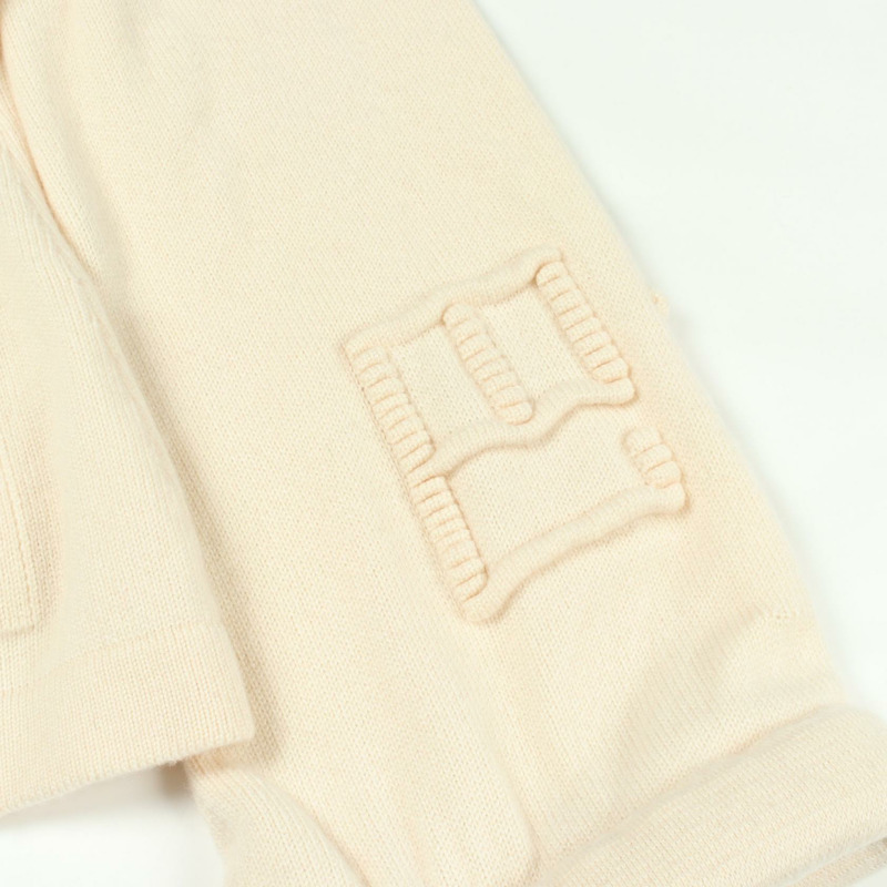 香奈兒 COCO 標誌紐扣開襟羊毛衫 #34 羊絨米色 二手 女士-6