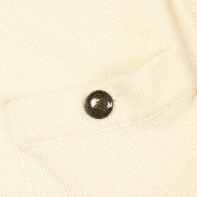 香奈兒 COCO 標誌紐扣開襟羊毛衫 #34 羊絨米色 二手 女士-7