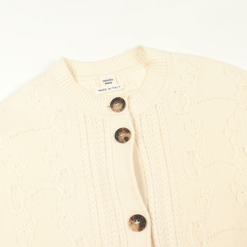 Emath LA PROMENADE DU MATIN 羊毛羊絨開襟衫 米色 #34 二手女款-4