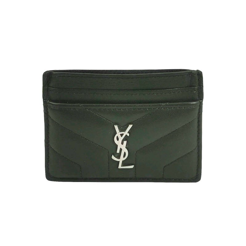 Saint Laurent LouLou羊皮純色YSL標誌絎縫卡包包-0