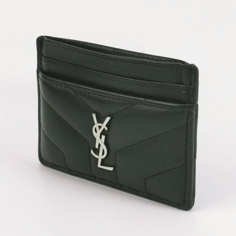 Saint Laurent LouLou羊皮純色YSL標誌絎縫卡包包-1