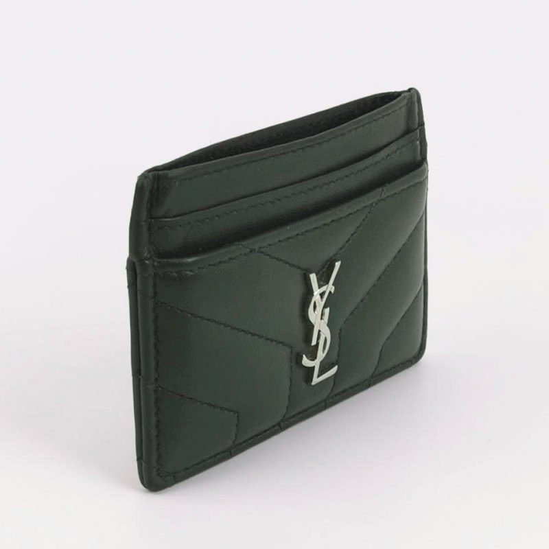 Saint Laurent LouLou羊皮純色YSL標誌絎縫卡包包-2