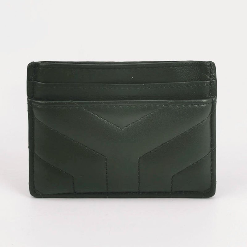 Saint Laurent LouLou羊皮純色YSL標誌絎縫卡包包-3