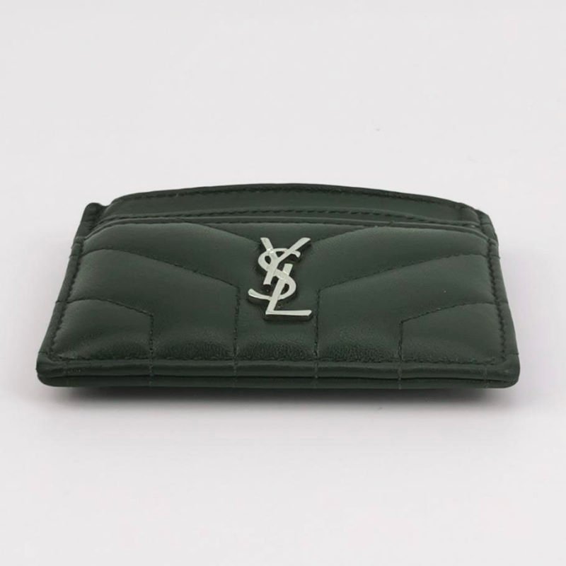 Saint Laurent LouLou羊皮純色YSL標誌絎縫卡包包-4