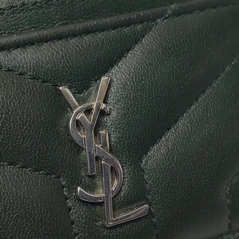 Saint Laurent LouLou羊皮純色YSL標誌絎縫卡包包-8