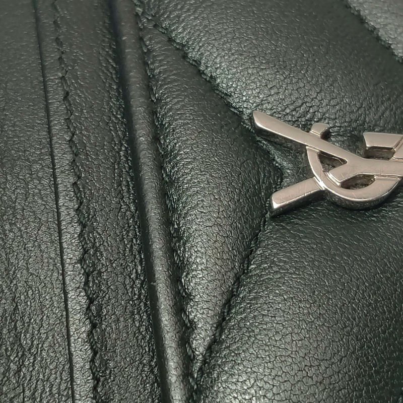 Saint Laurent LouLou羊皮純色YSL標誌絎縫卡包包-13