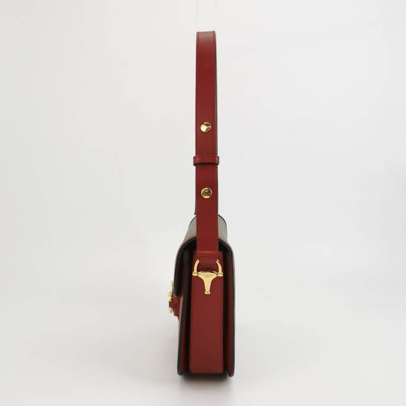 Gucci 1955小號牛皮GG老花馬銜扣單肩包-2