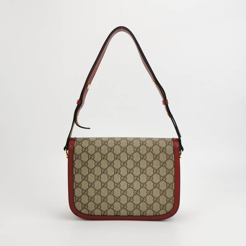 Gucci 1955小號牛皮GG老花馬銜扣單肩包-4