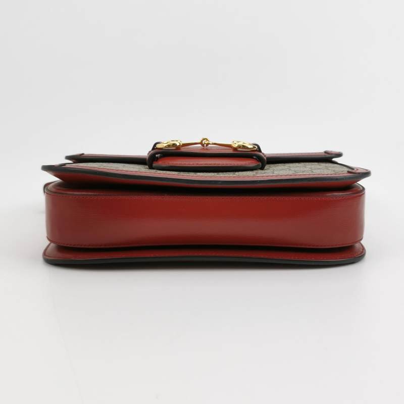 Gucci 1955小號牛皮GG老花馬銜扣單肩包-5