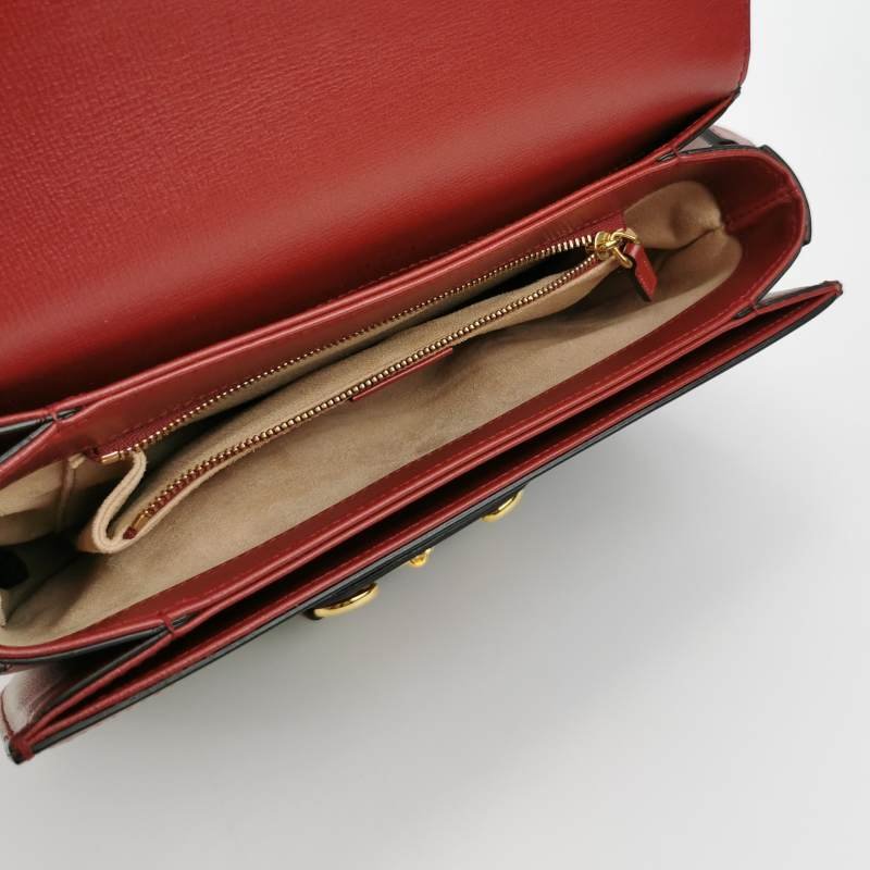 Gucci 1955小號牛皮GG老花馬銜扣單肩包-6