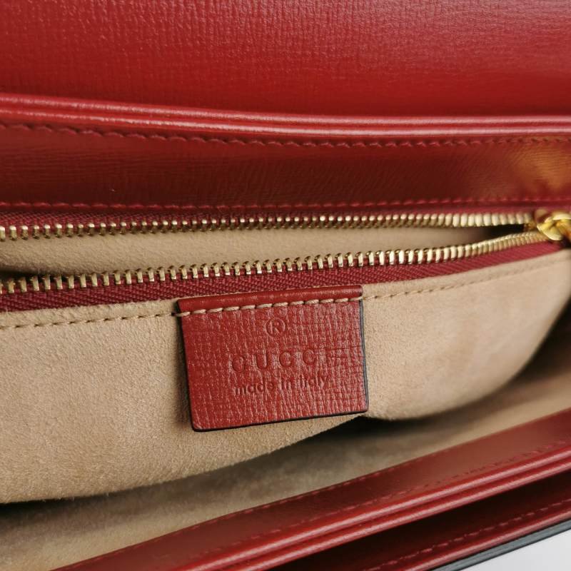 Gucci 1955小號牛皮GG老花馬銜扣單肩包-7