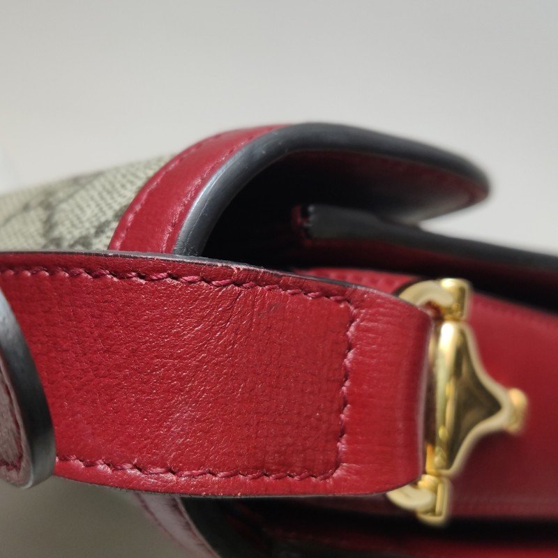 Gucci 1955小號牛皮GG老花馬銜扣單肩包-10