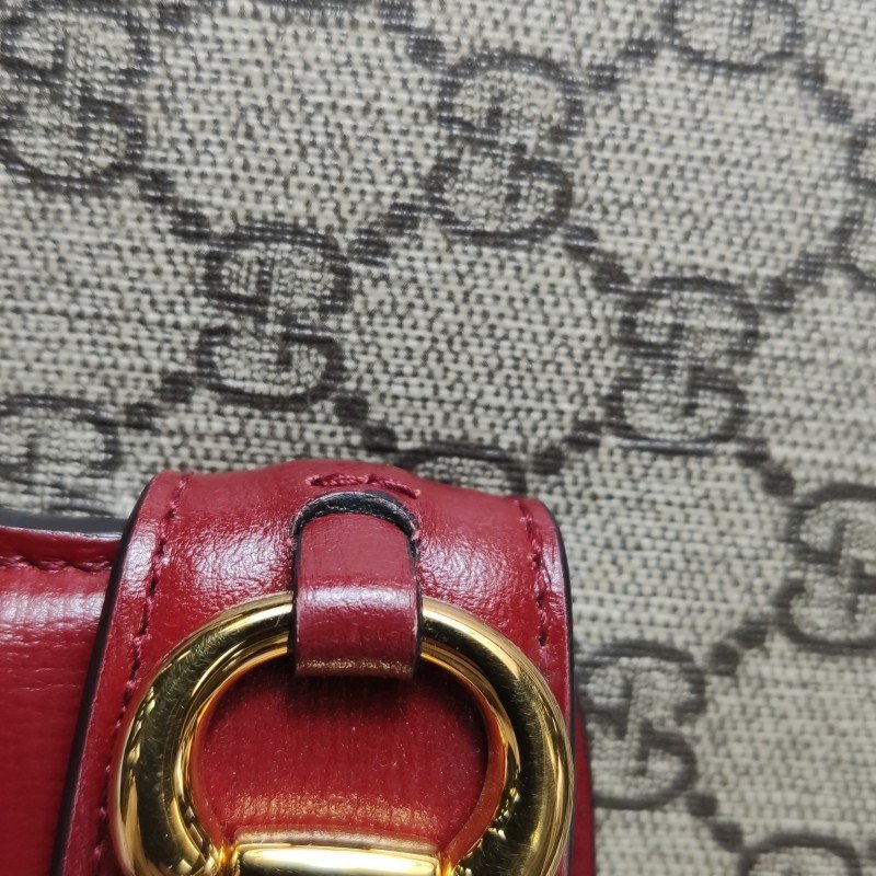 Gucci 1955小號牛皮GG老花馬銜扣單肩包-16