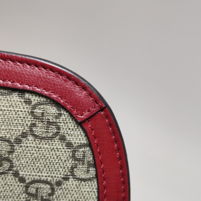 Gucci 1955小號牛皮GG老花馬銜扣單肩包-17