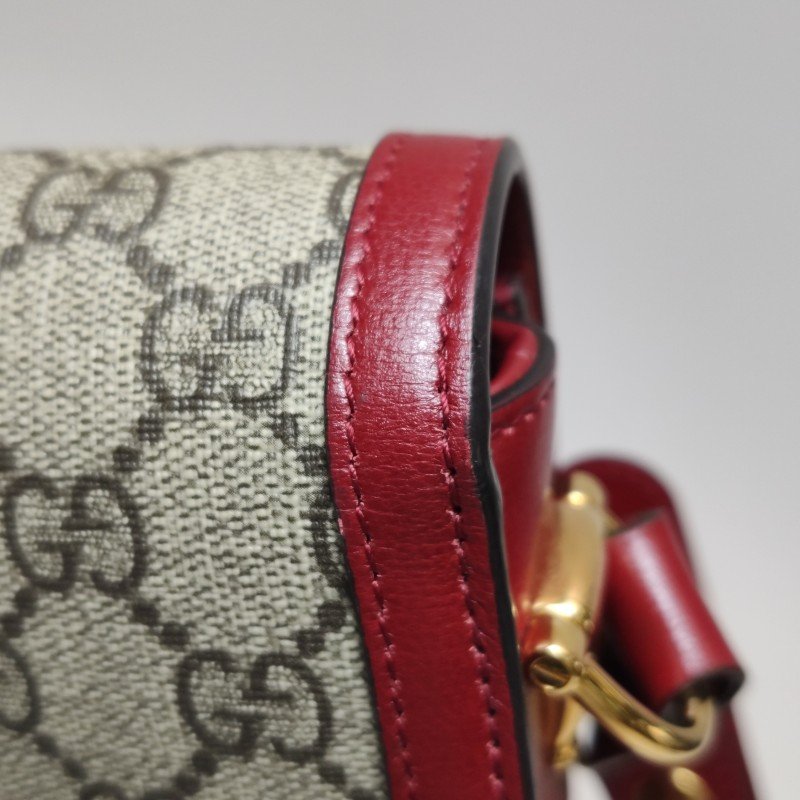 Gucci 1955小號牛皮GG老花馬銜扣單肩包-18