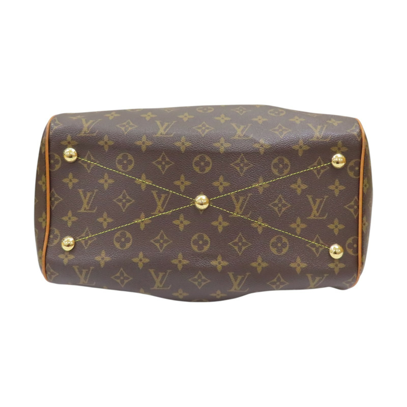 棕色 原花帆布 Tivoli GM 肩背包【LOUIS VUITTON LV 路易威登】 M40144-3