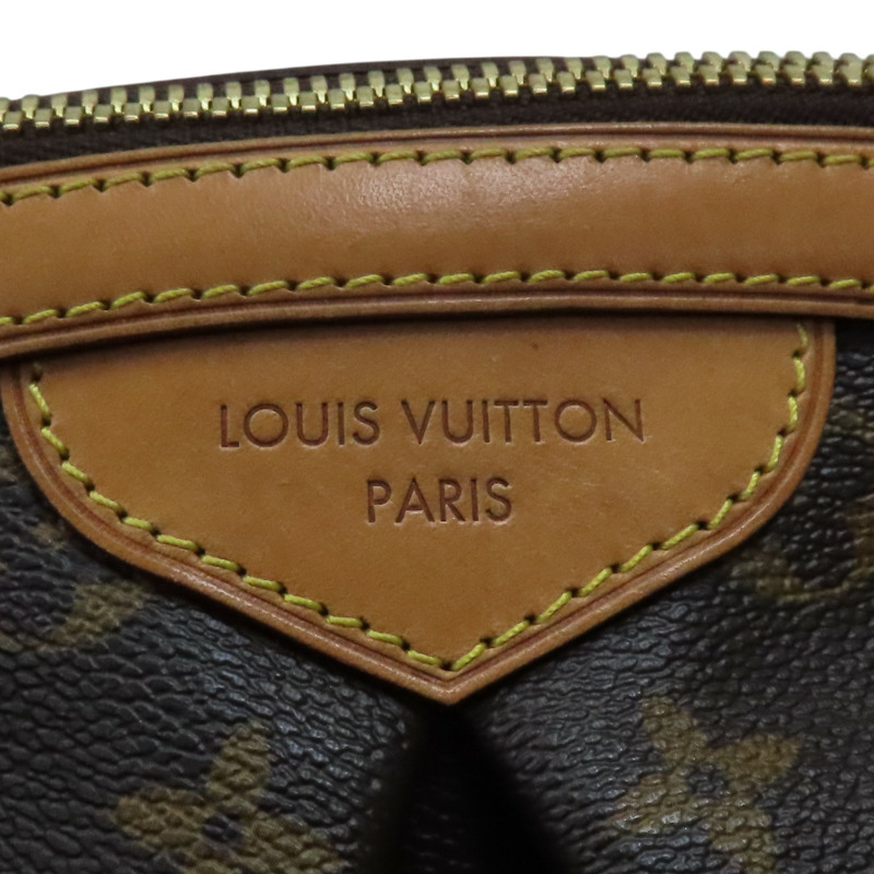 棕色 原花帆布 Tivoli GM 肩背包【LOUIS VUITTON LV 路易威登】 M40144-6