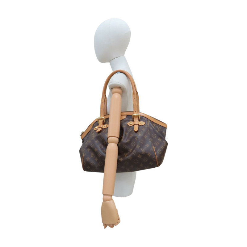 棕色 原花帆布 Tivoli GM 肩背包【LOUIS VUITTON LV 路易威登】 M40144-9