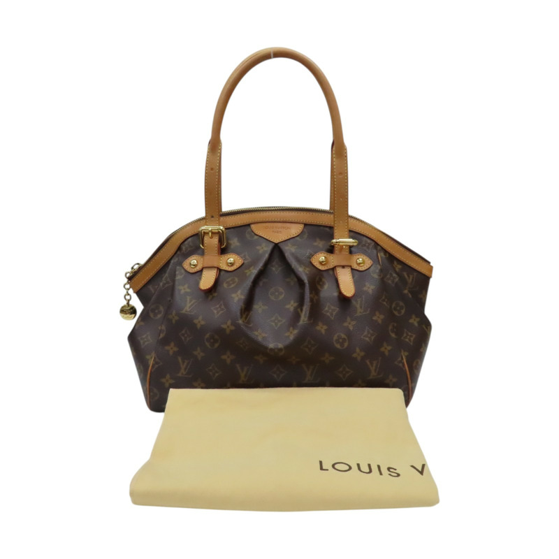 棕色 原花帆布 Tivoli GM 肩背包【LOUIS VUITTON LV 路易威登】 M40144-10
