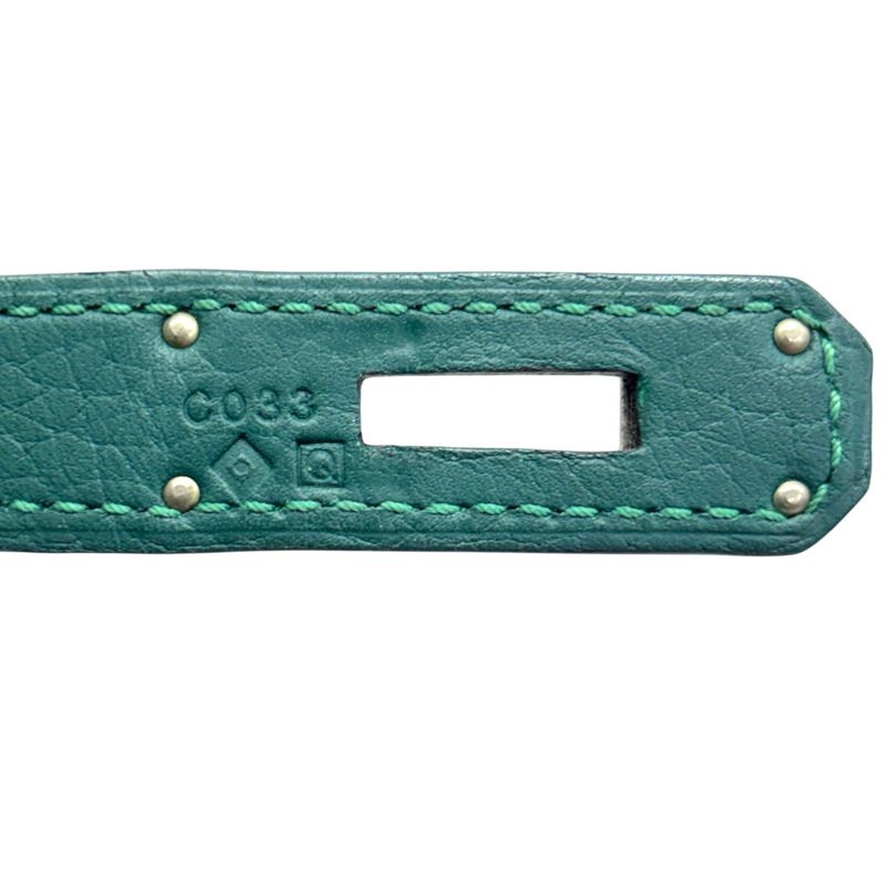 孔雀綠色 Clemence牛革 Kelly 35 凱莉包 兩用包 □Q刻 銀釦【HERMES 愛馬仕】-5