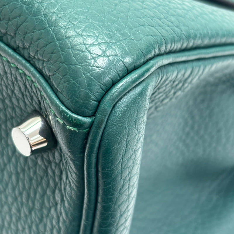 孔雀綠色 Clemence牛革 Kelly 35 凱莉包 兩用包 □Q刻 銀釦【HERMES 愛馬仕】-10