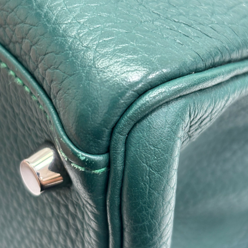 孔雀綠色 Clemence牛革 Kelly 35 凱莉包 兩用包 □Q刻 銀釦【HERMES 愛馬仕】-12