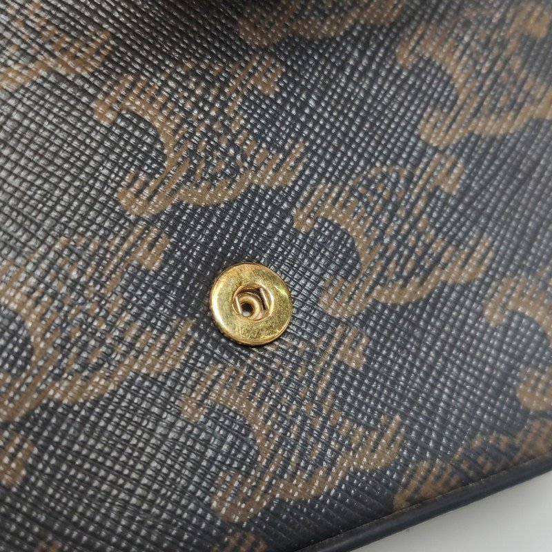 Celine Claude迷你牛皮標誌印花Logo插扣斜挎包包-14