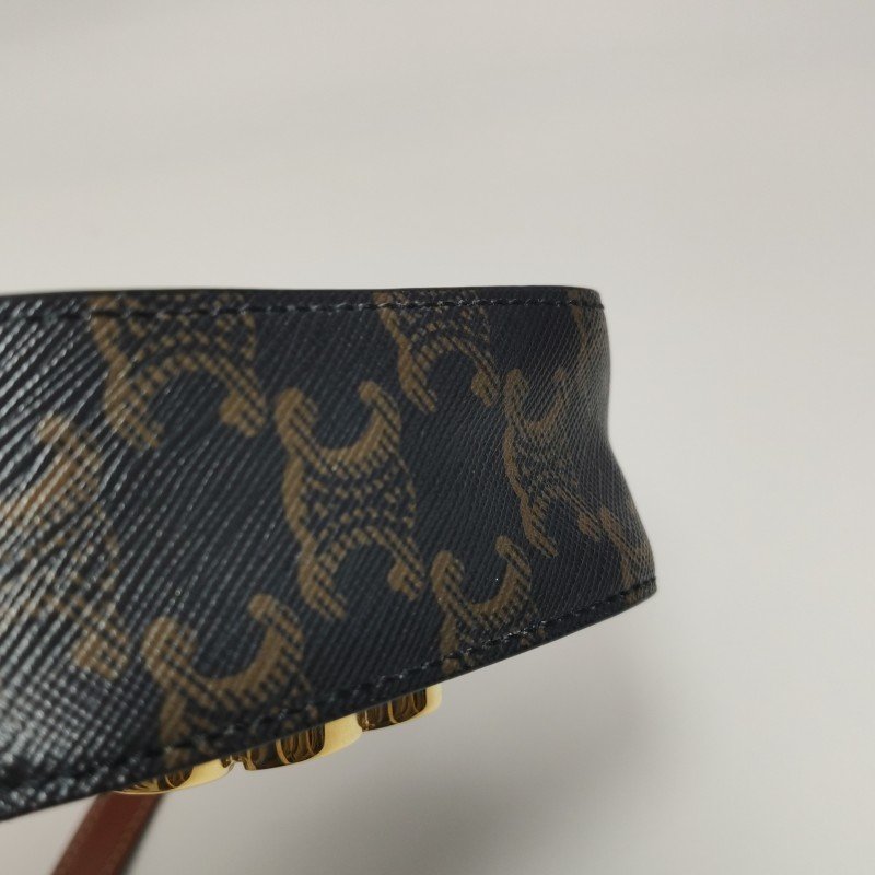 Celine Claude迷你牛皮標誌印花Logo插扣斜挎包包-20