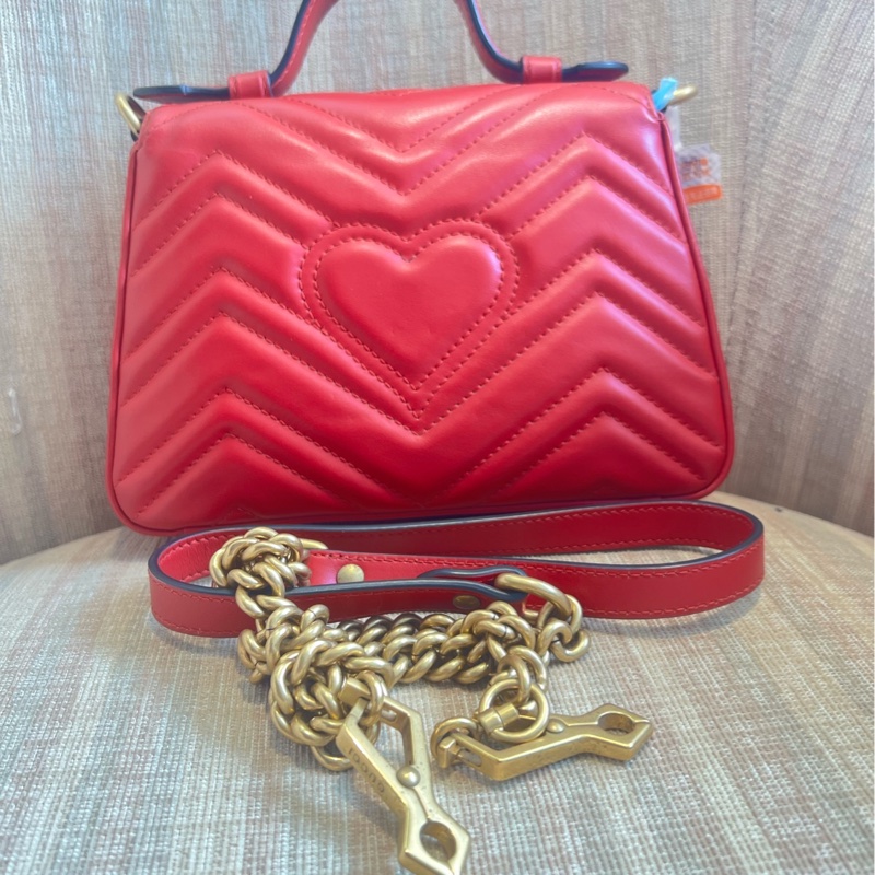 古馳Gucci馬蒙小號紅色手提郵差包-1