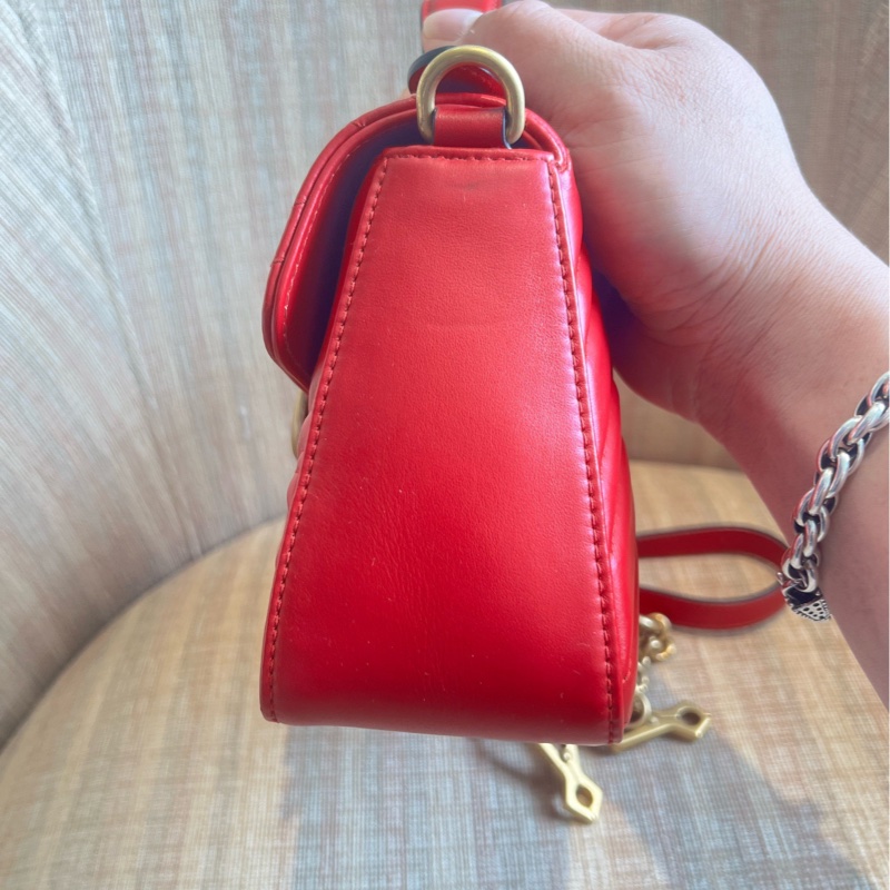 古馳Gucci馬蒙小號紅色手提郵差包-2