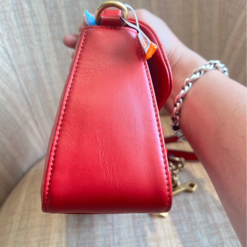 古馳Gucci馬蒙小號紅色手提郵差包-3